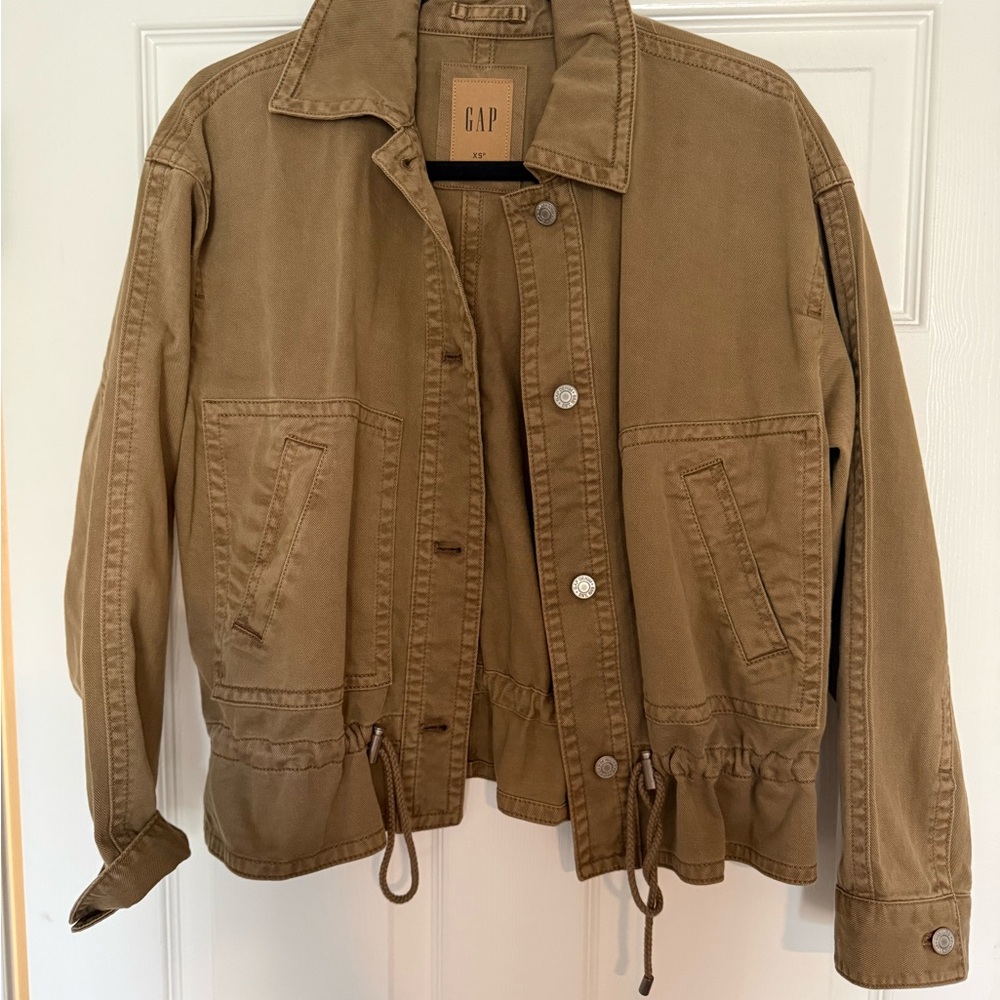 GAP Utility Twill Drawstring Jacket - Khaki Brown